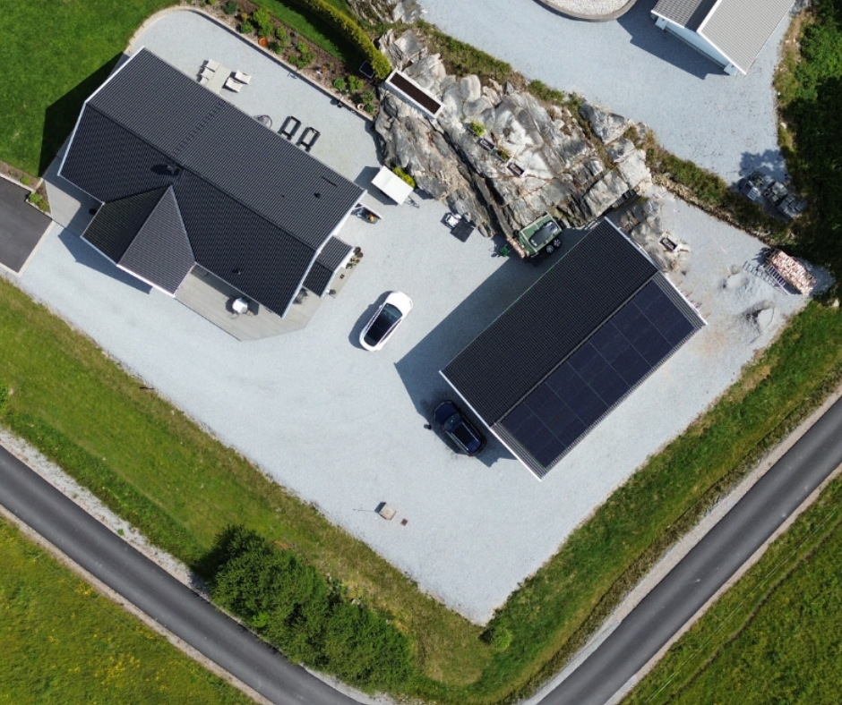 villa med solceller och batterilager