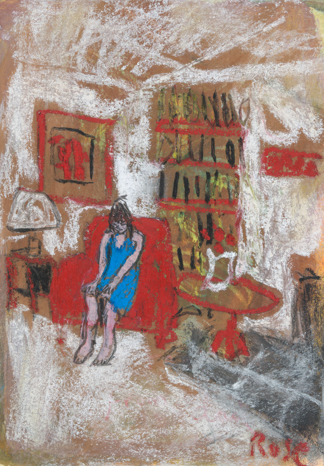 Waiting in the Red Chair- Limited Edition Giclée Print