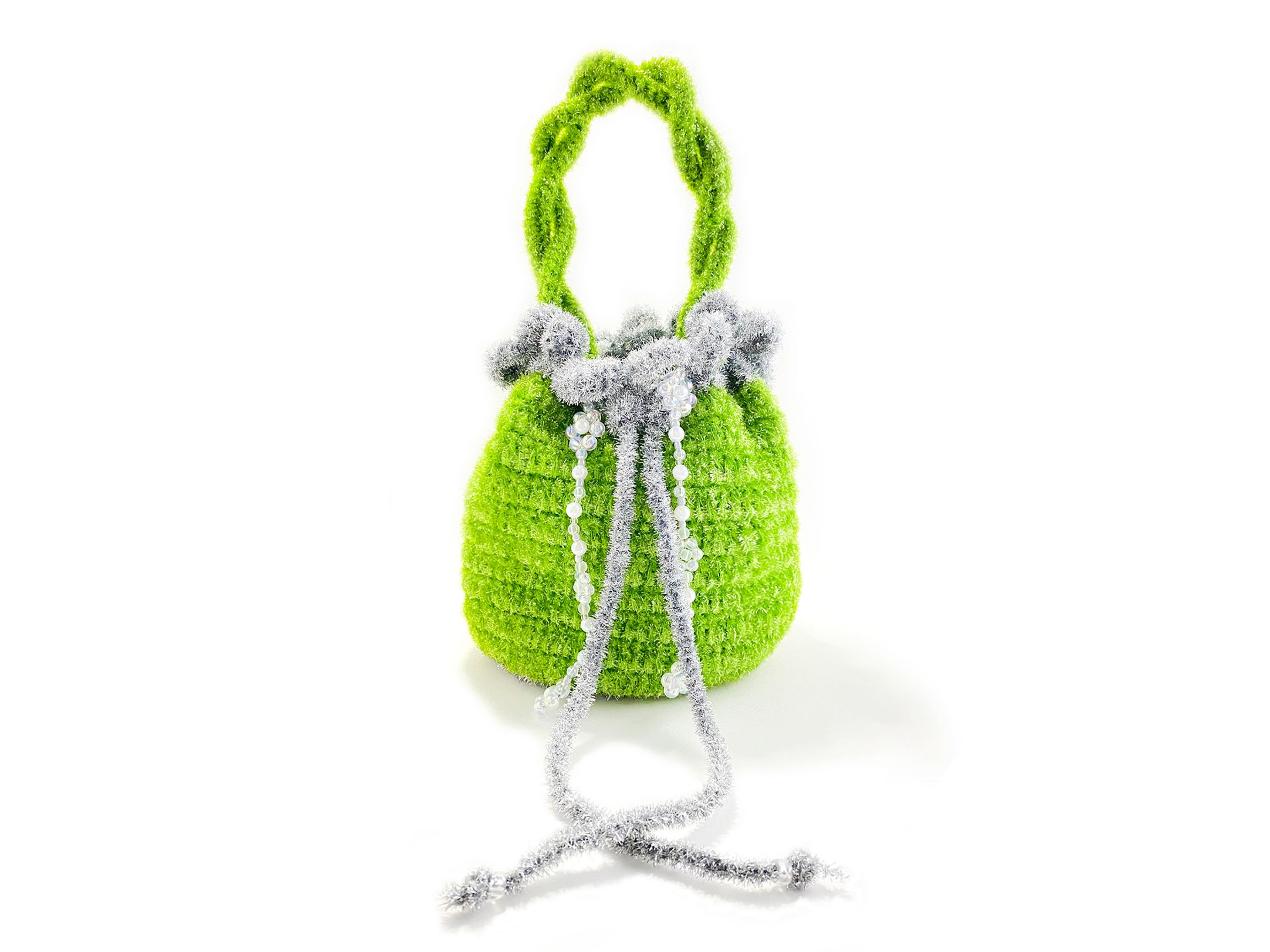 Hand knitting glitter drawstring bag (Mix color)