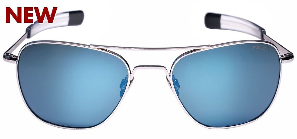 RANDOLPH Aviator 58 23K White Gold Bayonet Skytec™ Polarized Cobalt