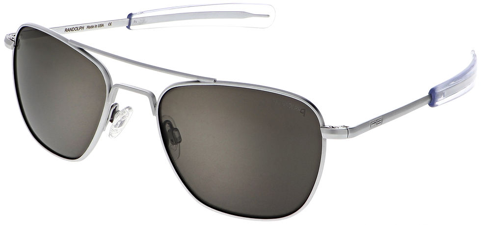 RANDOLPH Aviator 52 Matte Chrome Bayonet Skytec™ Polarized American Gray