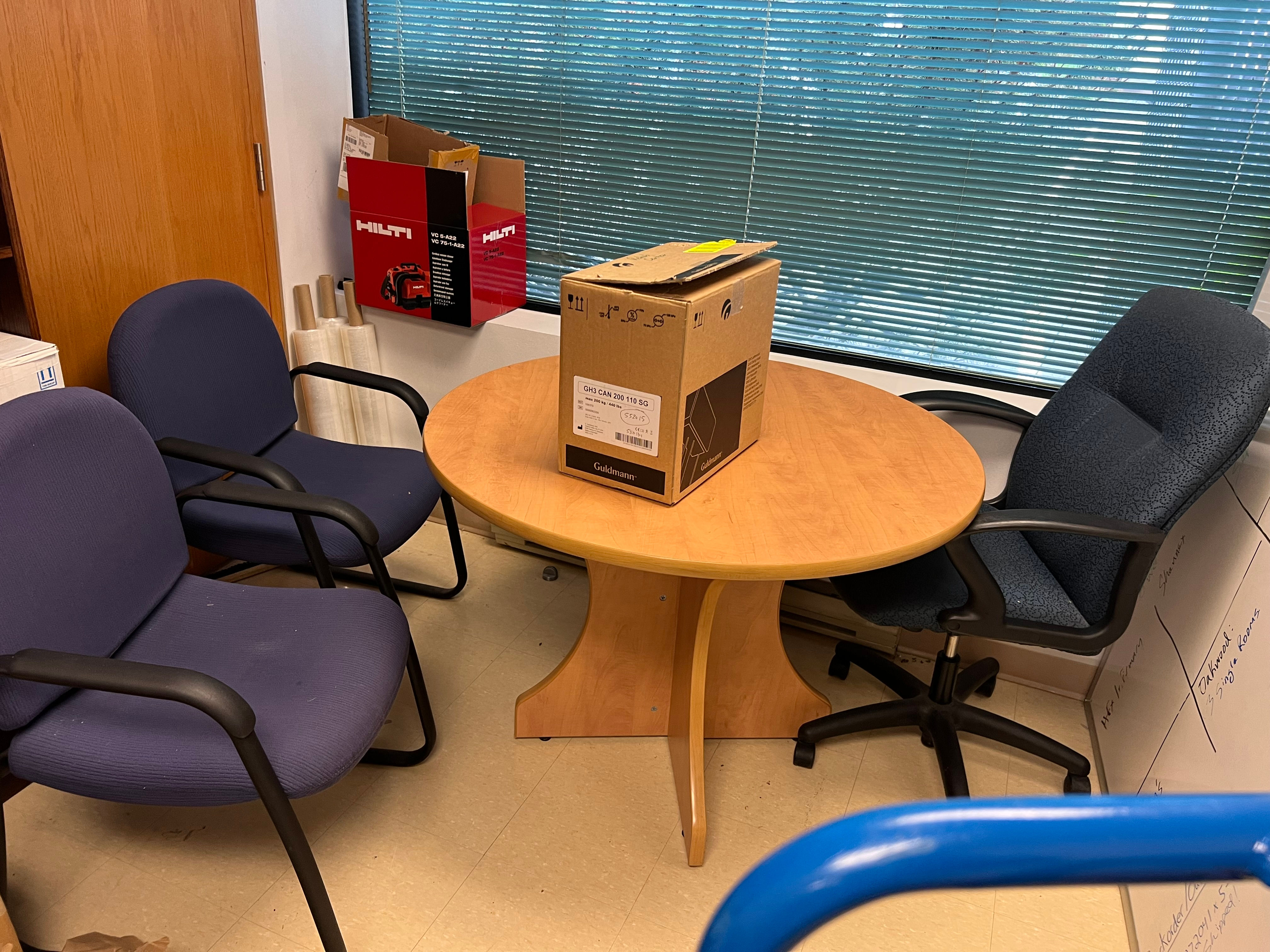 Light Brown Round Office Table