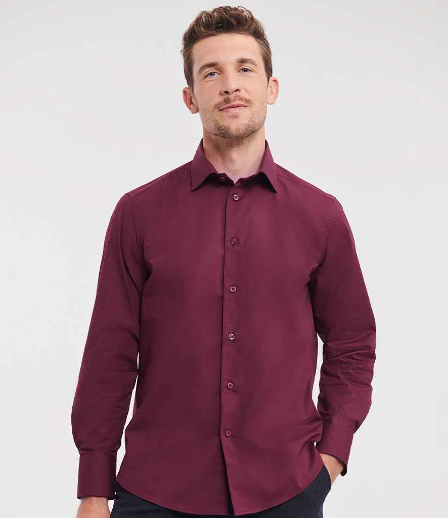 Thumbnail: Russell Collection Long Sleeve Easy Care Fitted Shirt