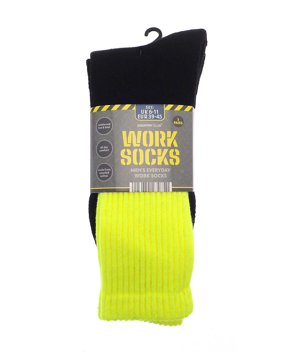 Mens 3-pack work socks (recycled cotton)