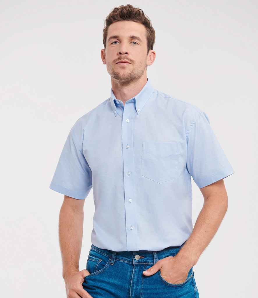 Thumbnail: Russell Collection Short Sleeve Easy Care Oxford Shirt