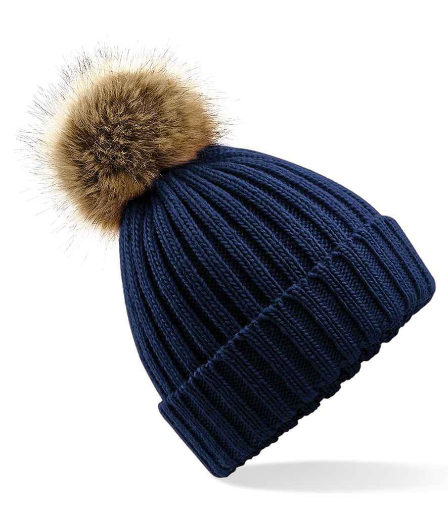 Thumbnail: Beechfield Faux Fur Pop Pom Chunky Beanie
