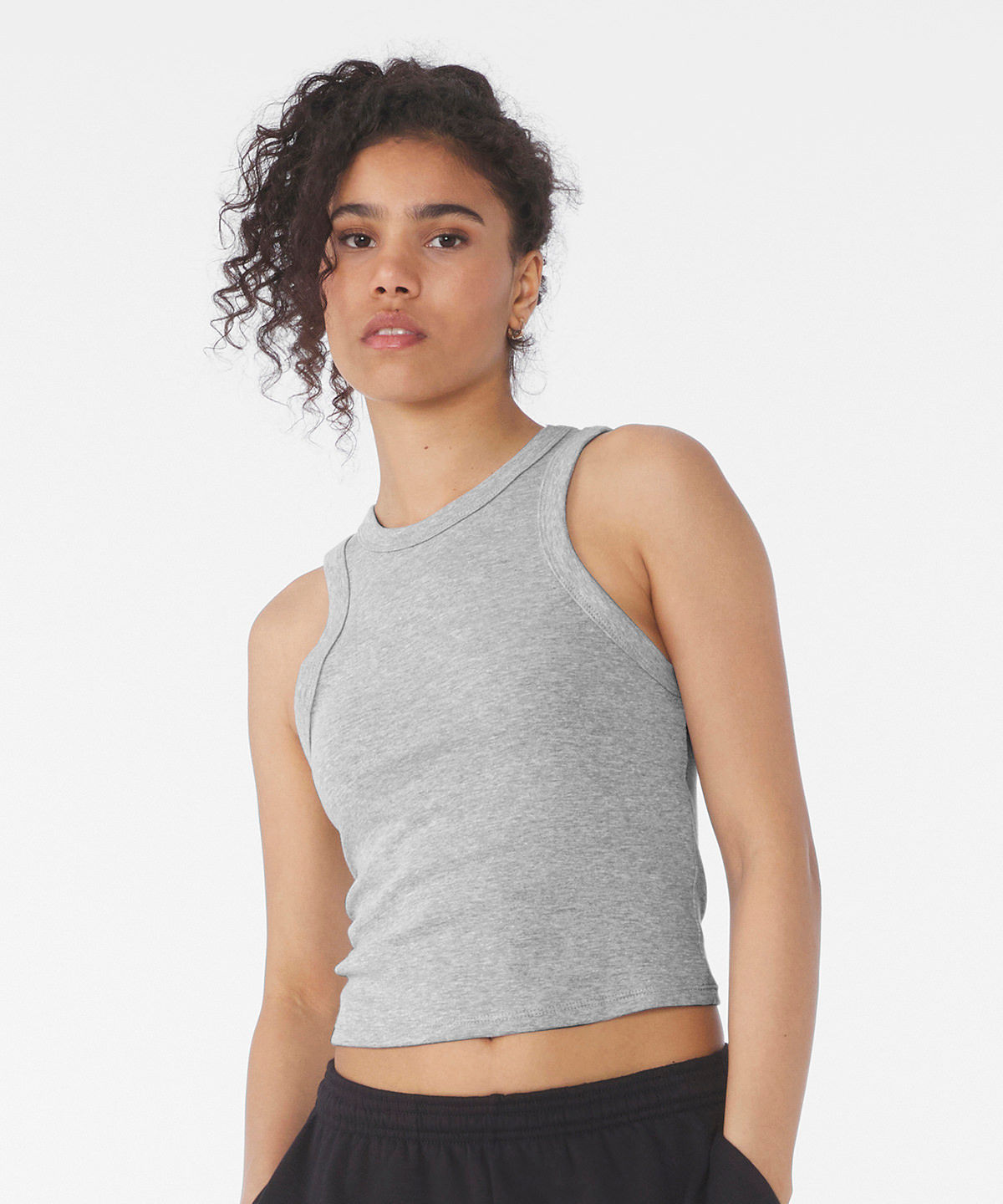 Womens micro rib racer tank