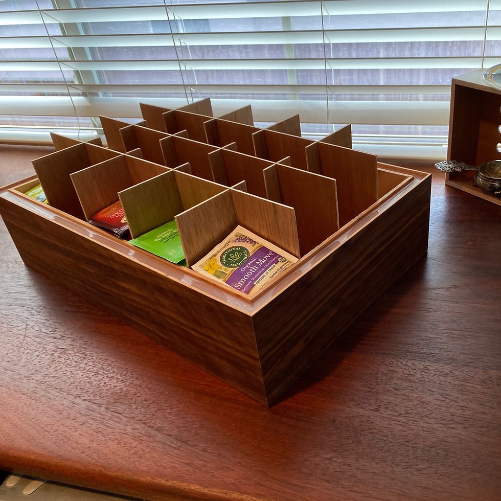 Thumbnail: 600 CT - Black Walnut Tea Box with Mahogany inside and Swede Leather Bottom
