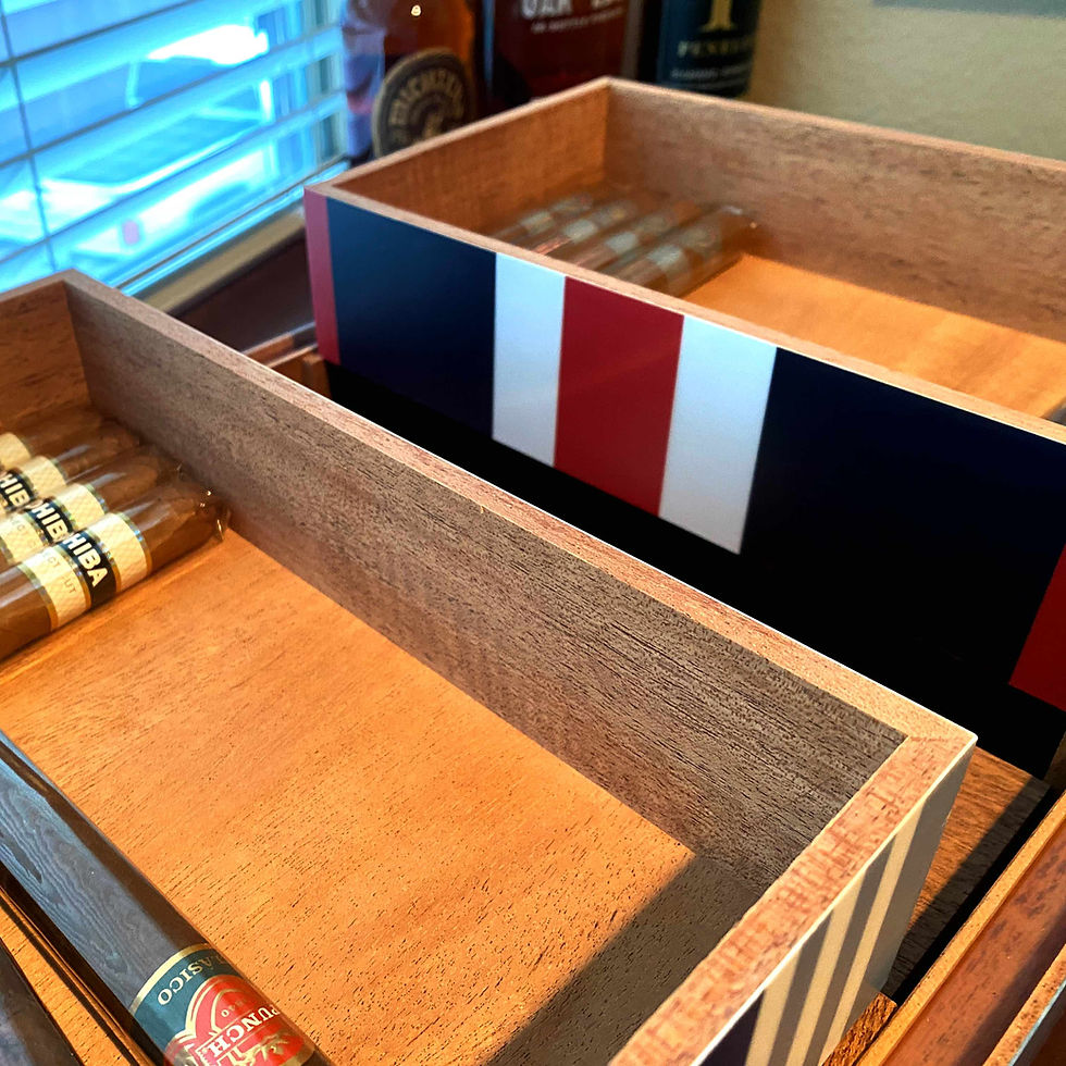 Thumbnail: USAF Medals on Blue Figured English Sycamore (Customizable)