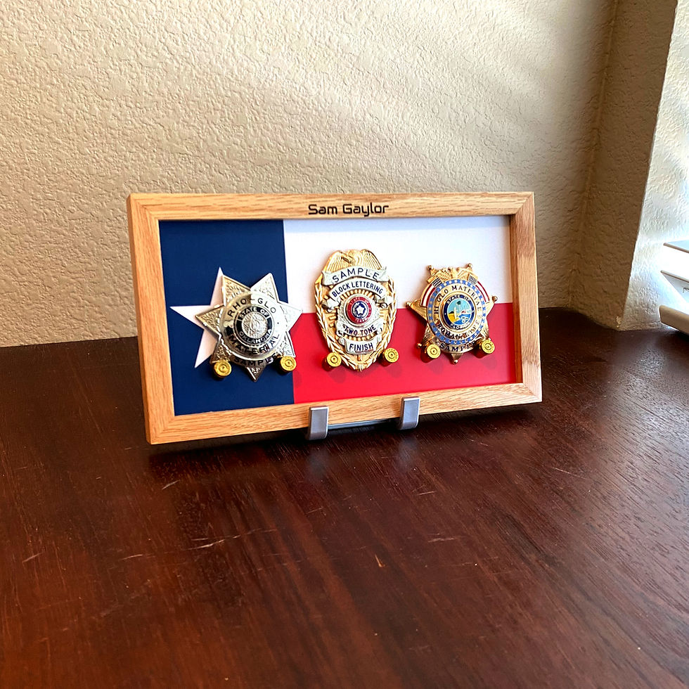 Thumbnail: Texas - 3 Badge Display (Engrave-able)
