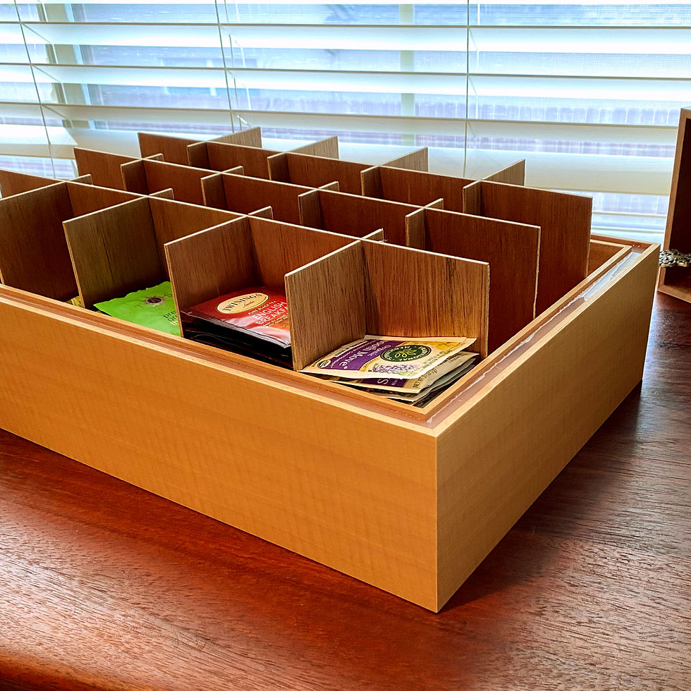 Thumbnail: 600 CT - Figured Sycamore Tea Box with Mahogany inside and Swede Leather Bottom