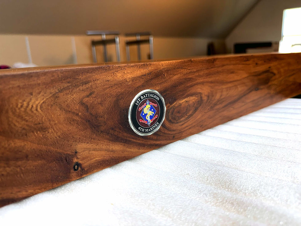 And managed to find his Marine Company coin so I inlayed that in too!
