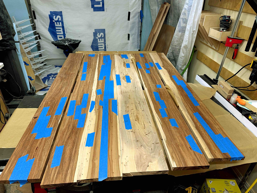 Notice how important is it to tape the bottom side so the epoxy doesn't run through. 