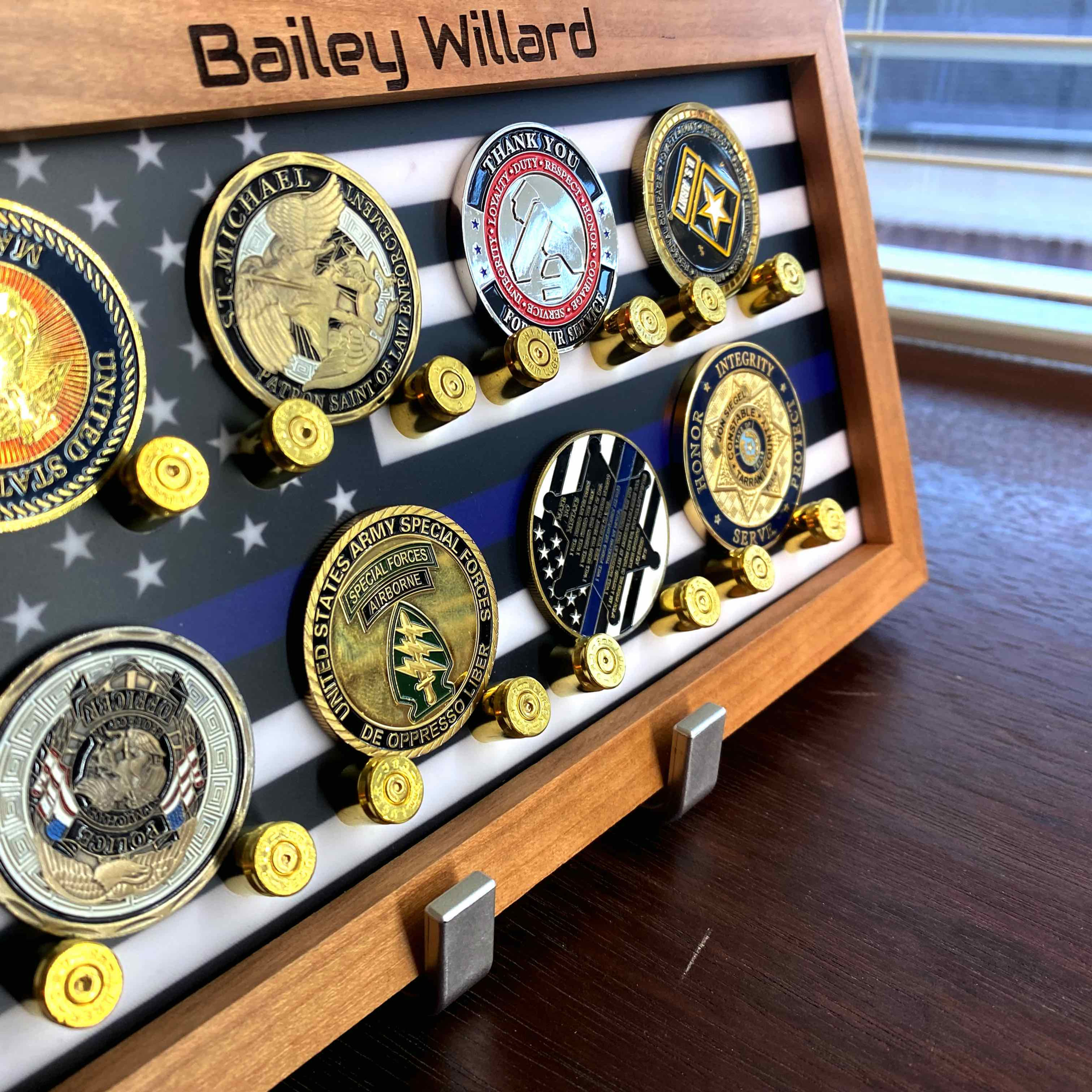 Police - 8 Coin Display (Engrave-able)