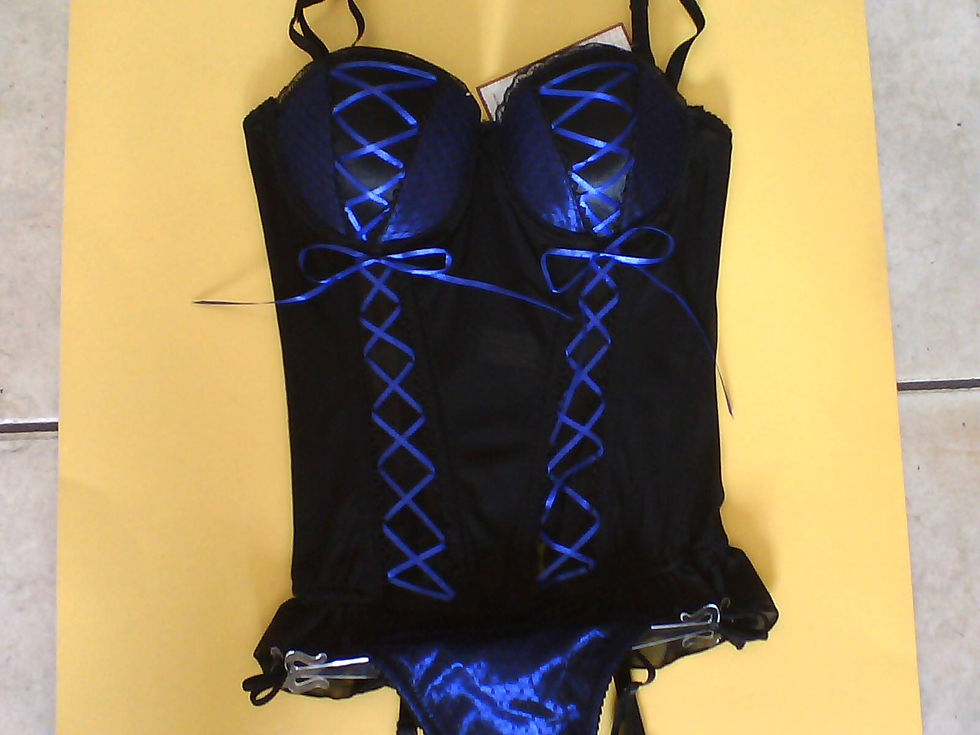 corselet laço de fita azul