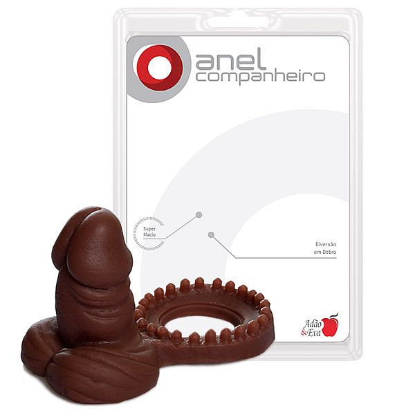 Anel com Mini Plug Marrom