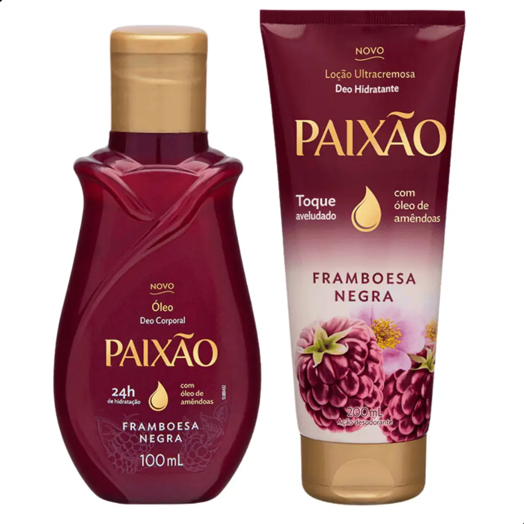 Kit Paixão Framboesa Negra Loção Hidratante e Óleo Deo Corporal