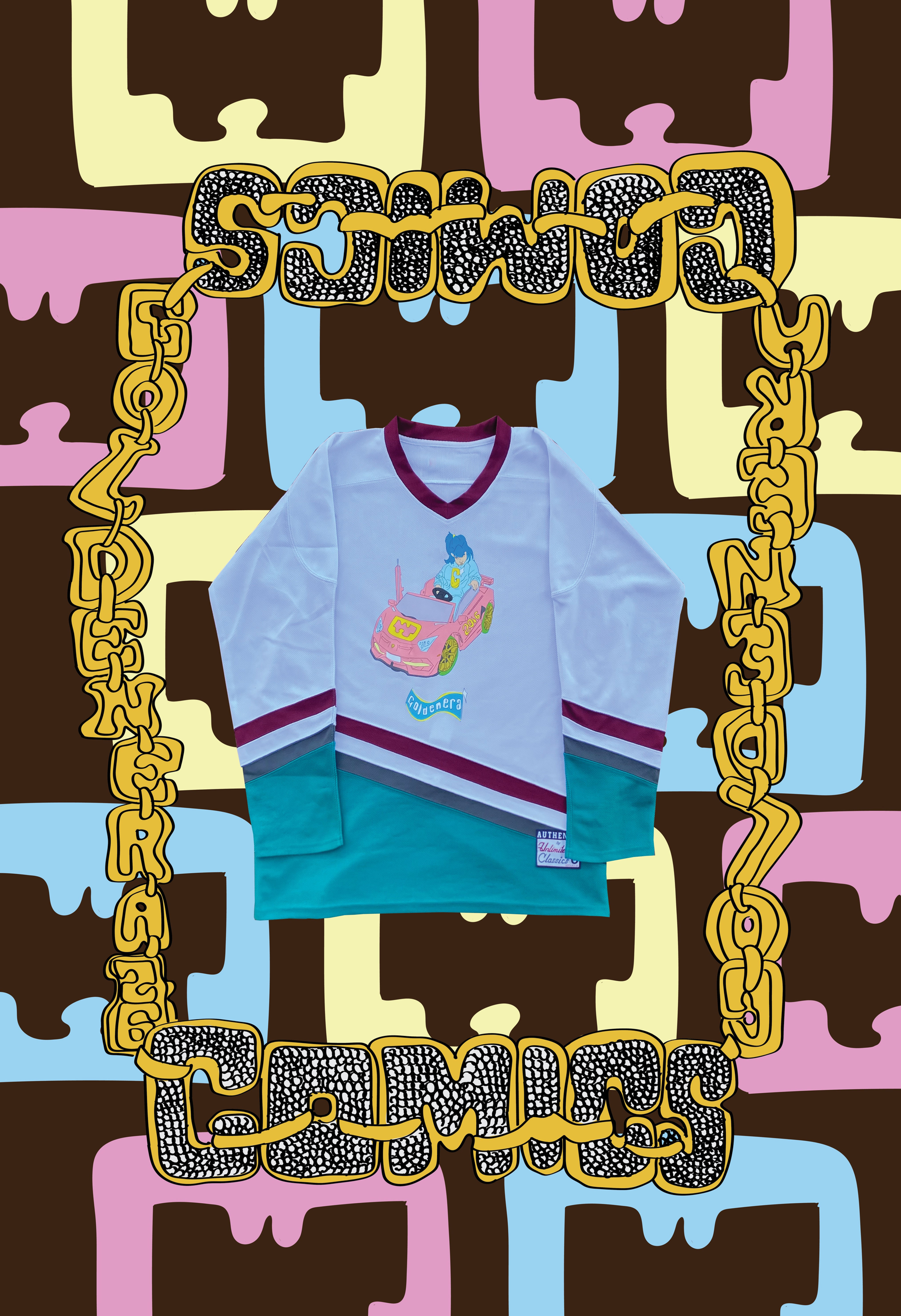 GoldenEraComics© "Pink Convertible" Hockey Jersey