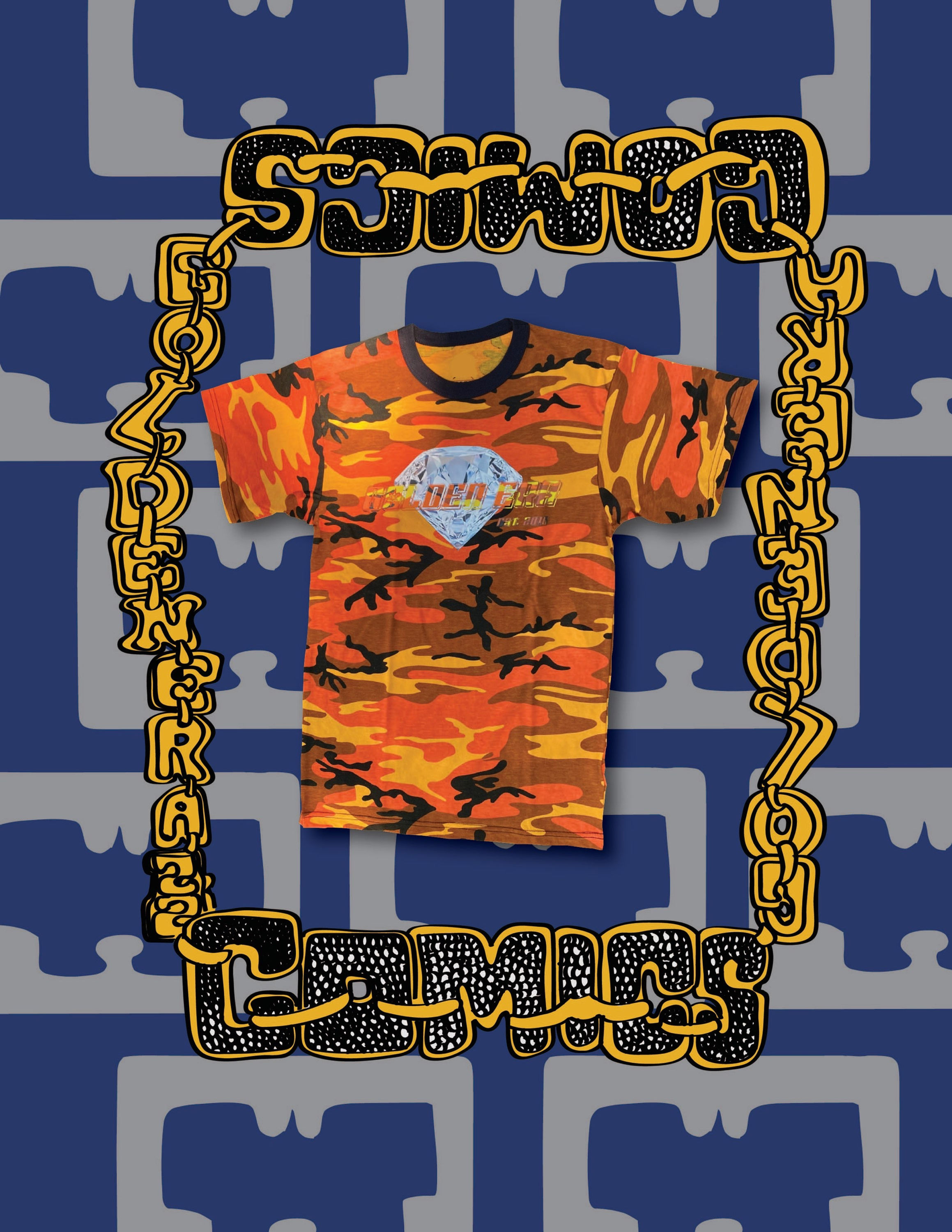 GoldenEraComics© Orange Camo Platinum Era Tee