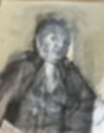 #87 After Daumier 39x30 acrylic & charcoal on canvas