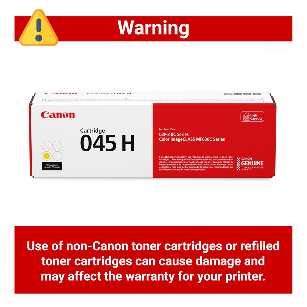 Canon Genuine 045 Yellow Toner Cartridge High Capacity - product features