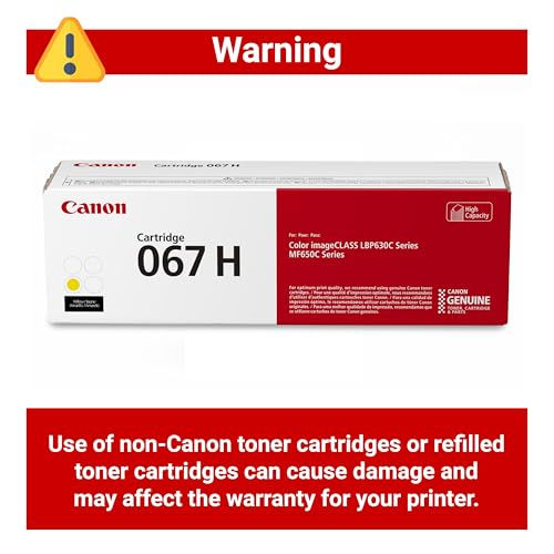Canon Genuine 067 Yellow Toner Cartridge High Capacity - product features