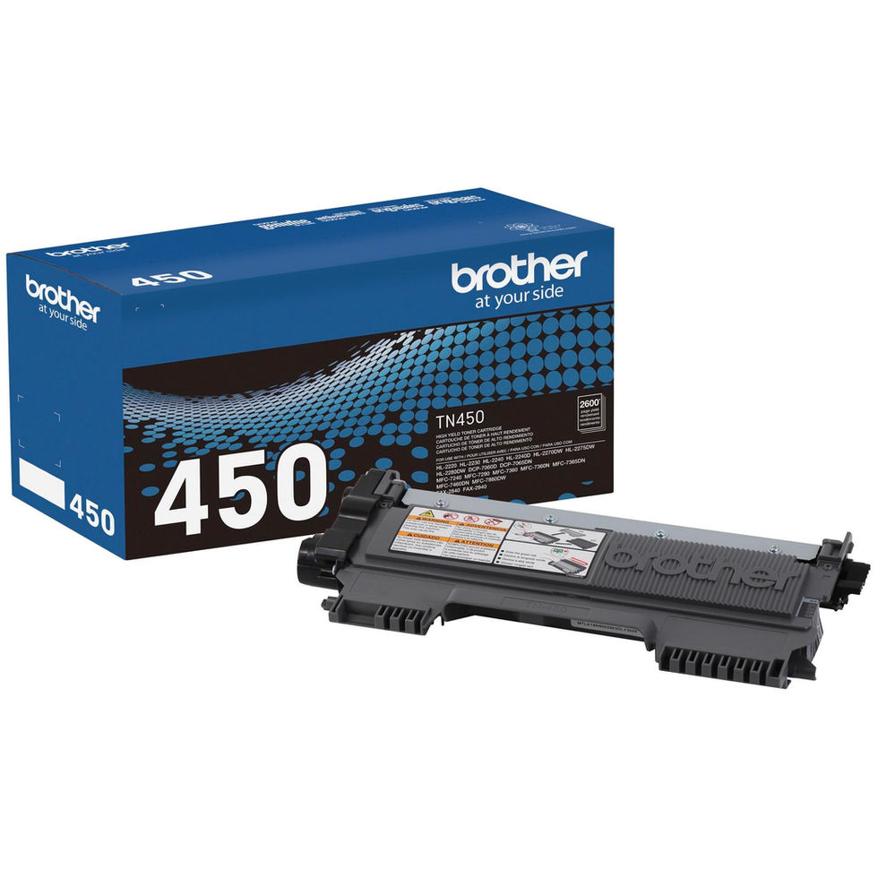 Brother TN450 High Yield Black Toner Cartridge Side View