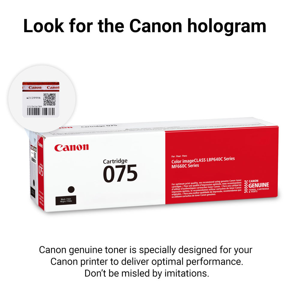 Canon Genuine 075 Black Toner Cartridge - performance details