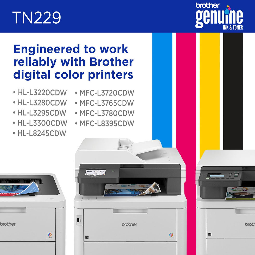 Brother Genuine TN229BK Black Standard Yield Toner Cartridge - performance details