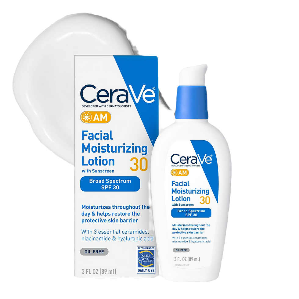 CeraVe AM Facial Moisturizing Lotion SPF 30 bottle and tube front view