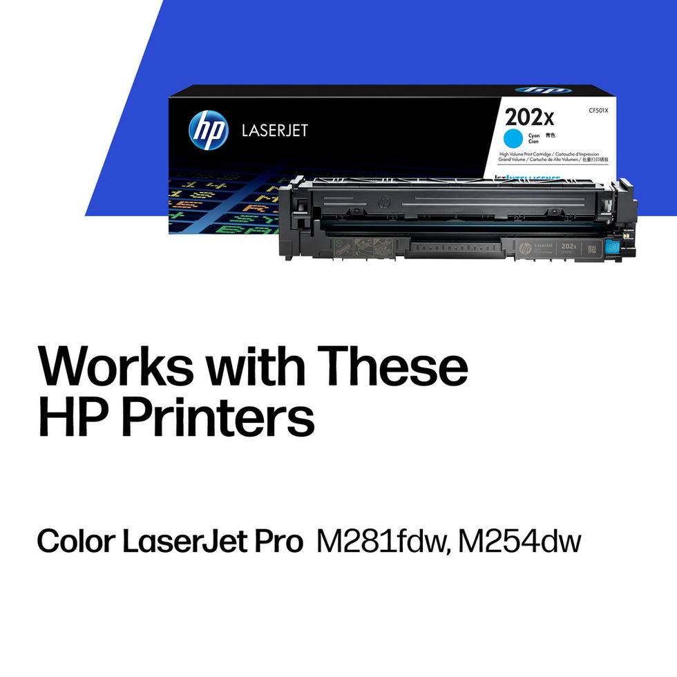 HP 202X Cyan High-Yield Toner Cartridge - product packaging detail