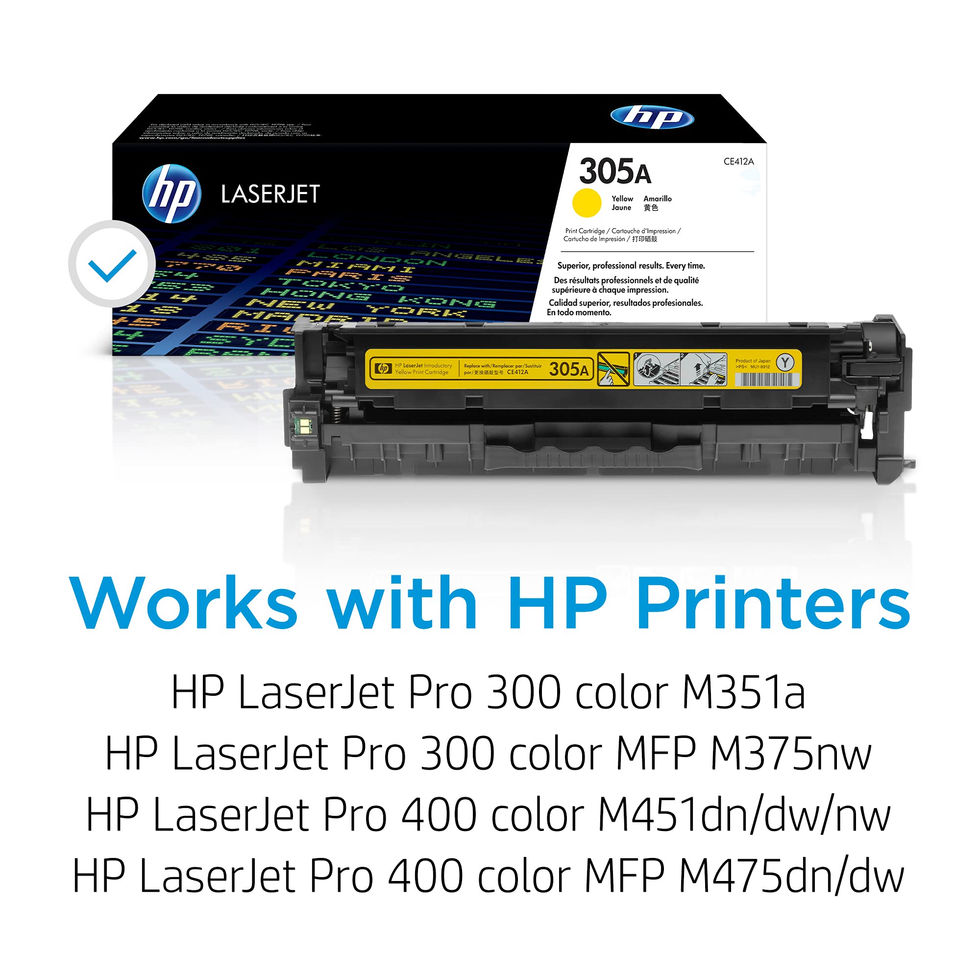 HP 305A Yellow Toner Cartridge - product packaging detail