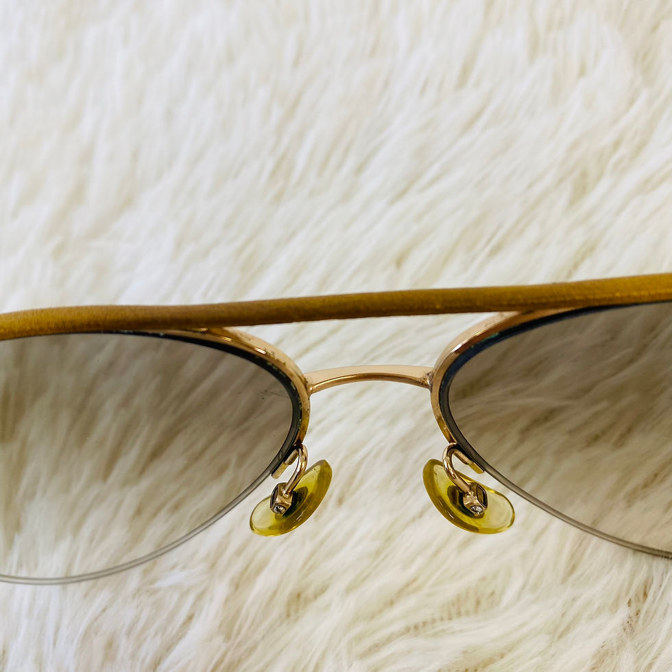 Thumbnail: Cutler and Gross Leather-Trimmed Aviator Sunglasses