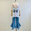 Thumbnail: Chloe Oversize Long White Tunic Tee with Rithika Print