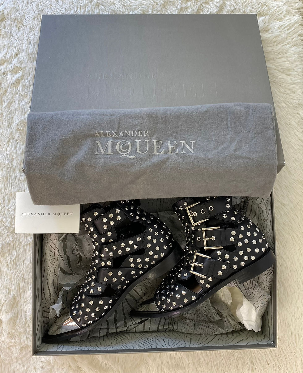 Thumbnail: Alexander McQueen Studded Leather Ankle Boots