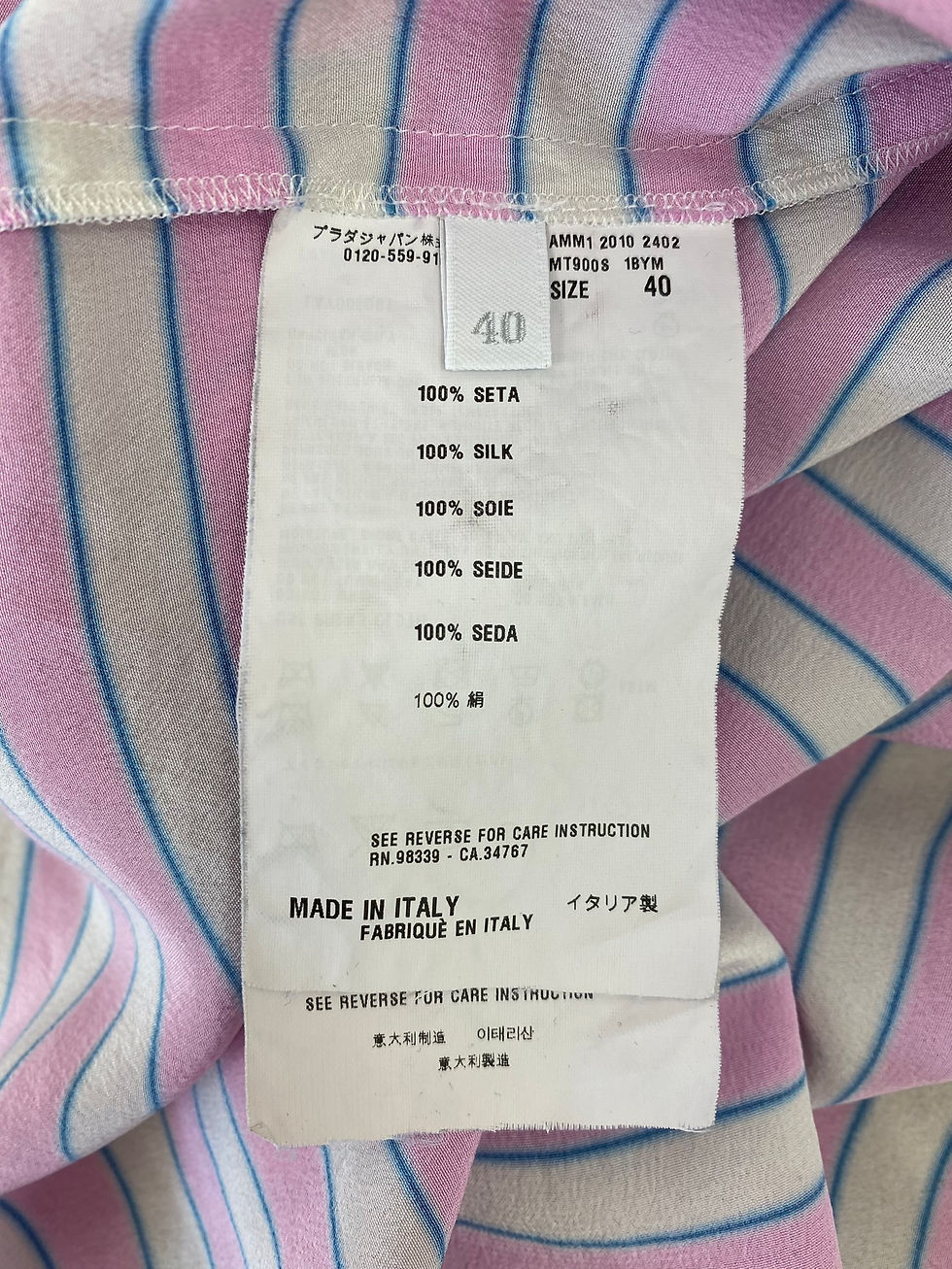 Thumbnail: Miu Miu Sleeveless Striped Silk Top