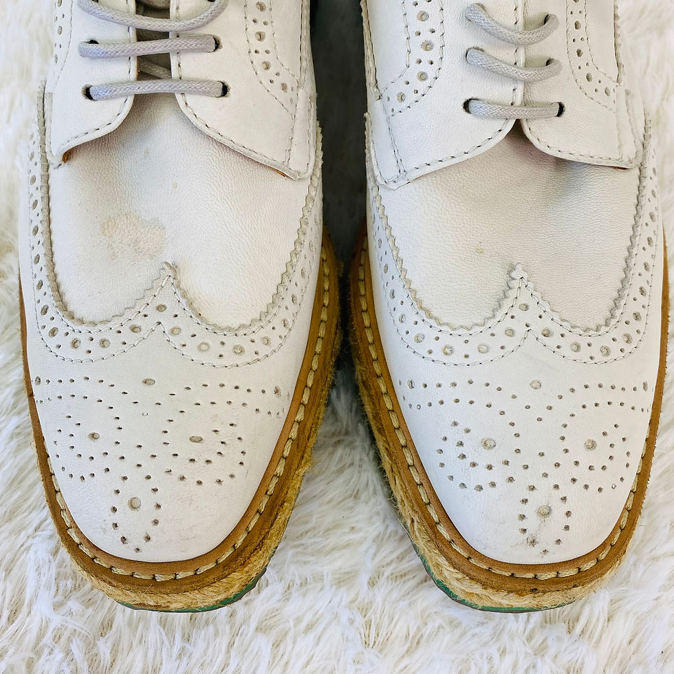 Thumbnail: Prada Brogue-Trim Espadrille Platform Leather Oxford