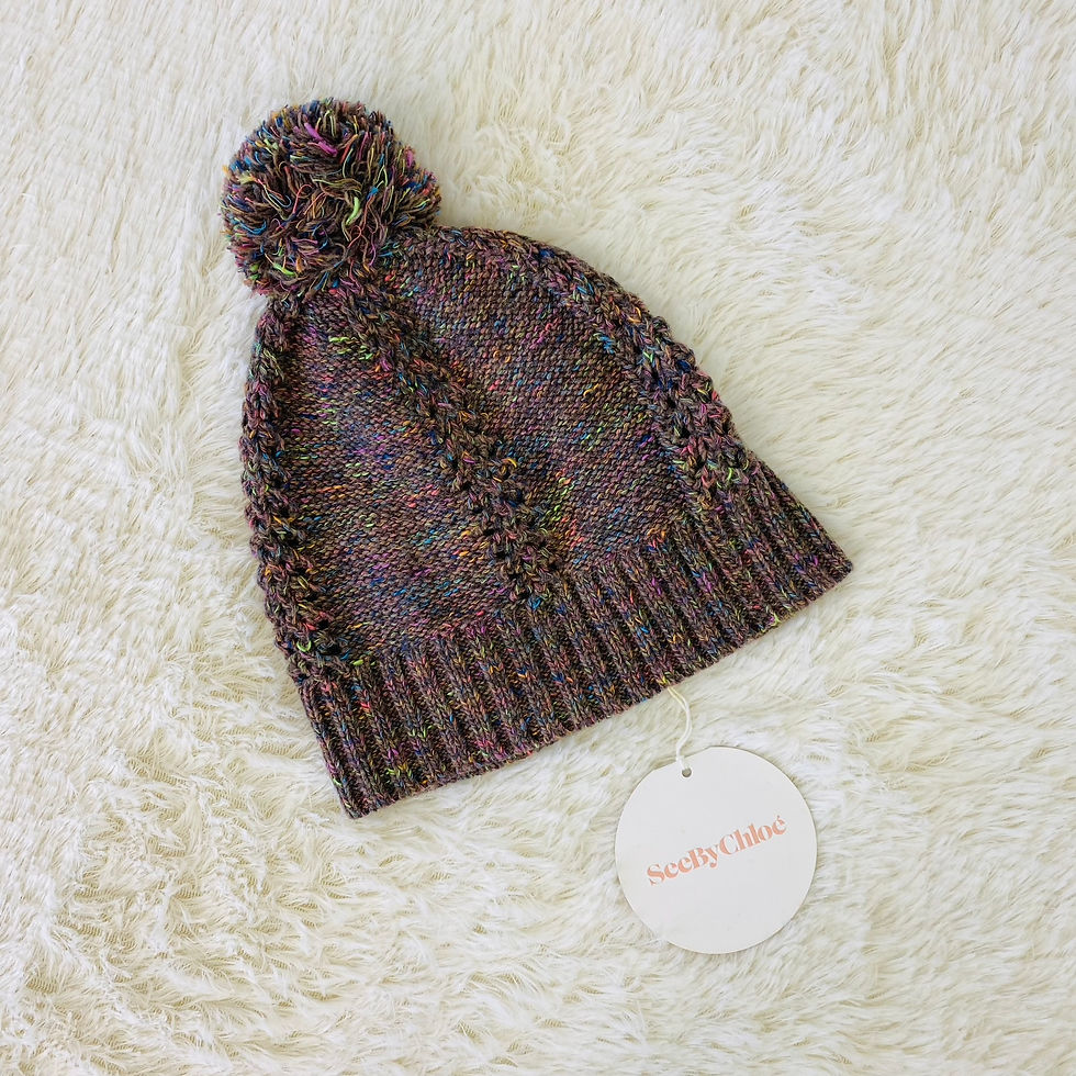 Thumbnail: See by Chloe Beanie with Mixed Rainbow Yarn