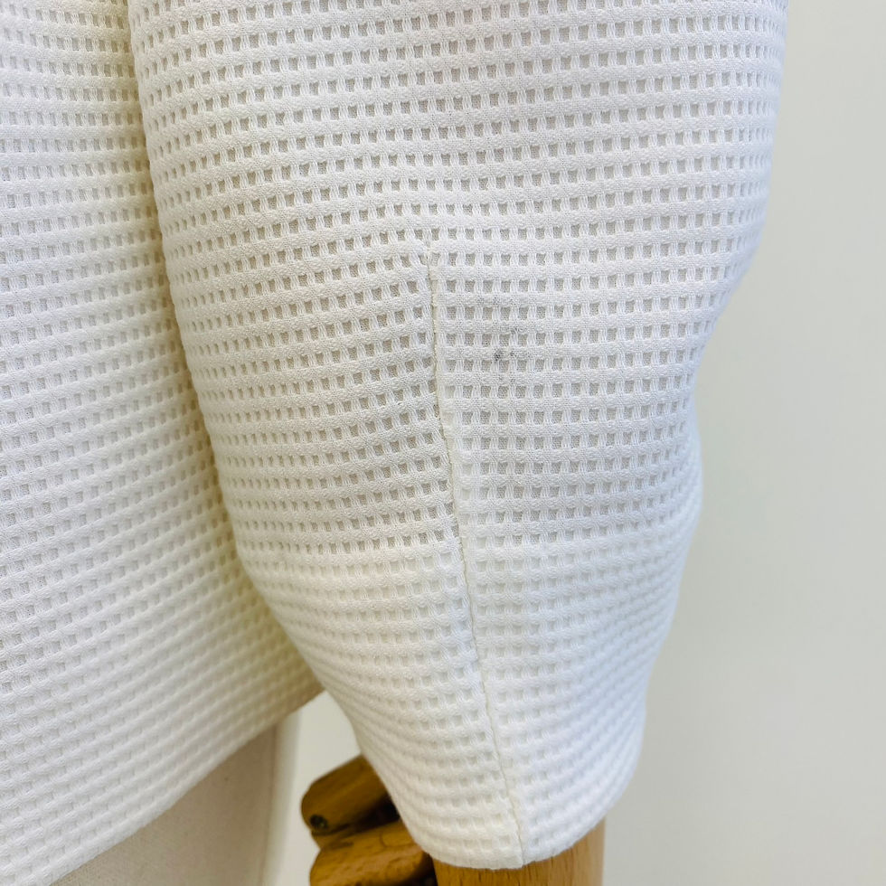 Thumbnail: Mother of Pearl Meshed Top with Pearl and Floral Appliques