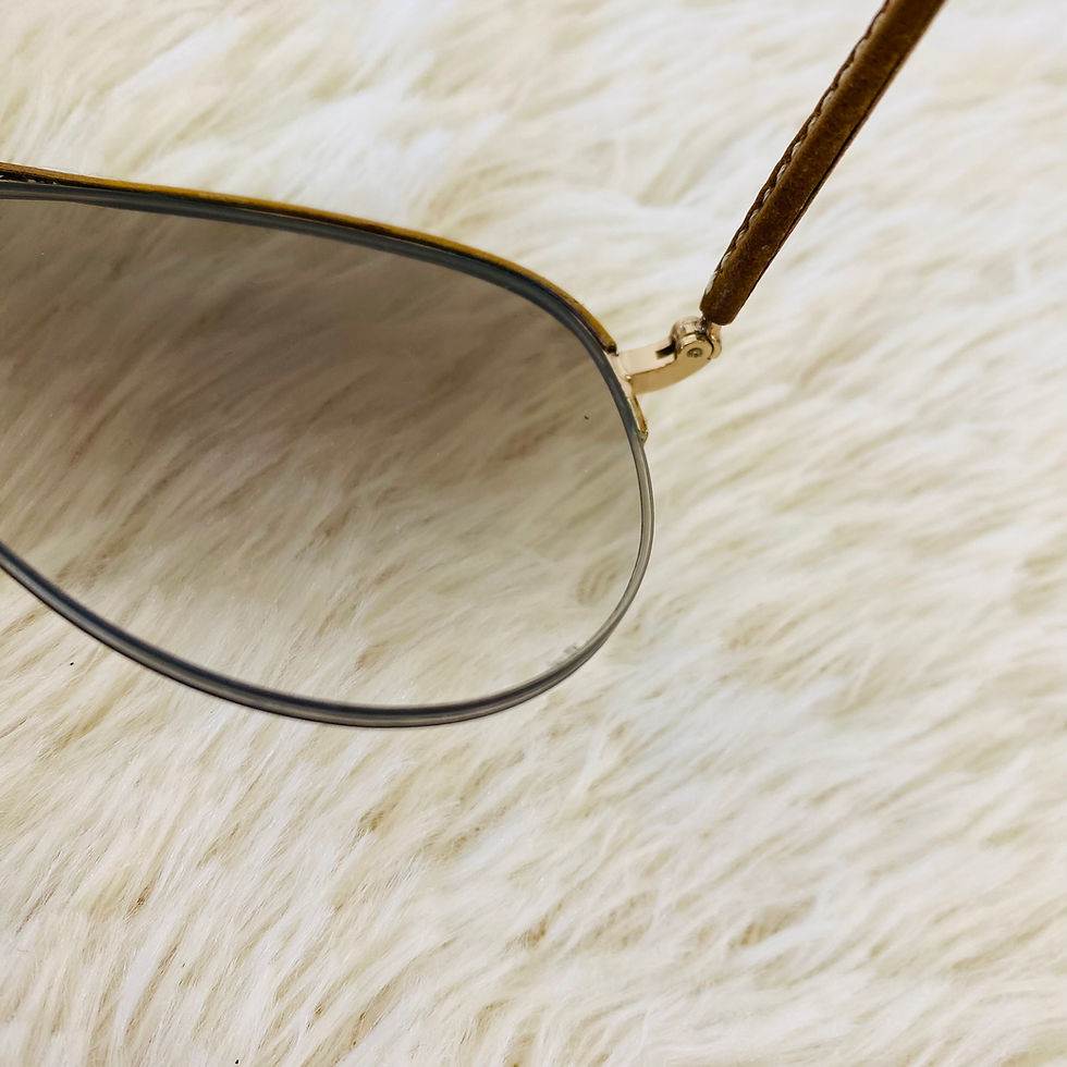 Thumbnail: Cutler and Gross Leather-Trimmed Aviator Sunglasses