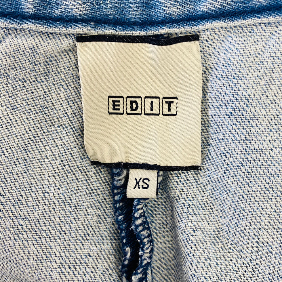 Thumbnail: EDIT Ruffle Leg Hem Denim Pants