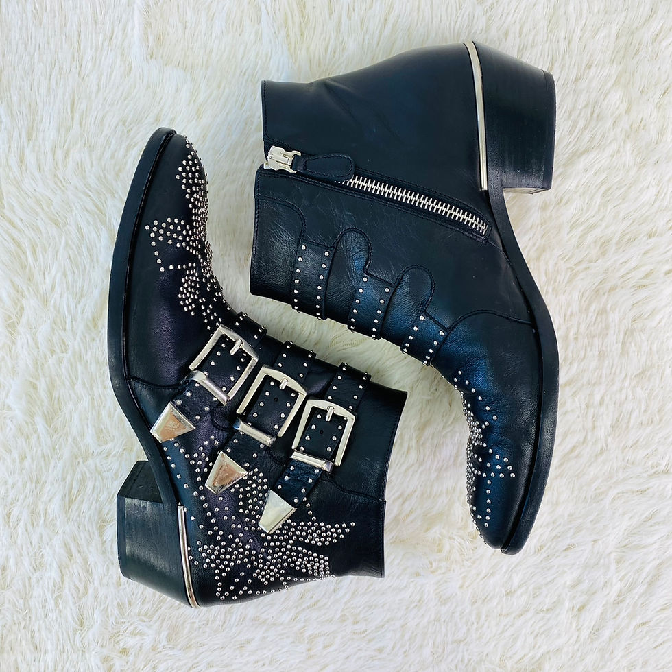 Thumbnail: Chloe Susanna Studded Leather Ankle Boots