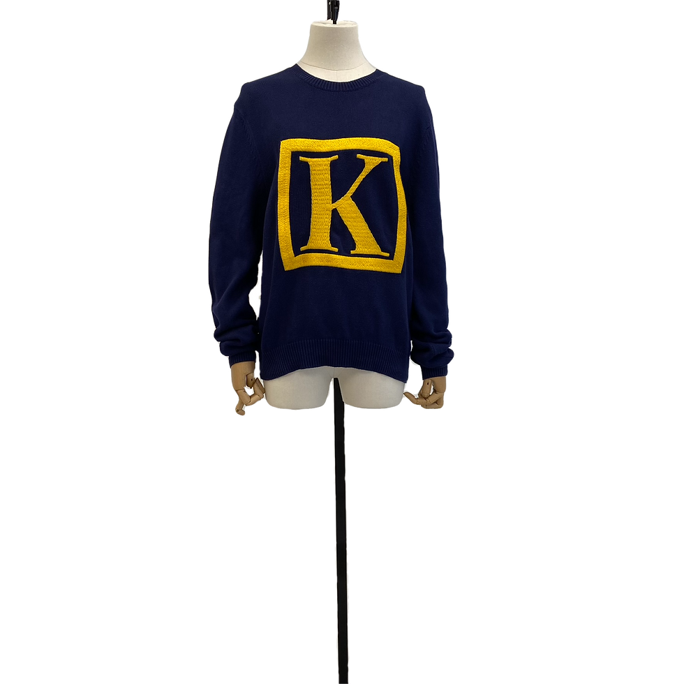 EDIT 'K' Embroidered Initial Knit Sweater