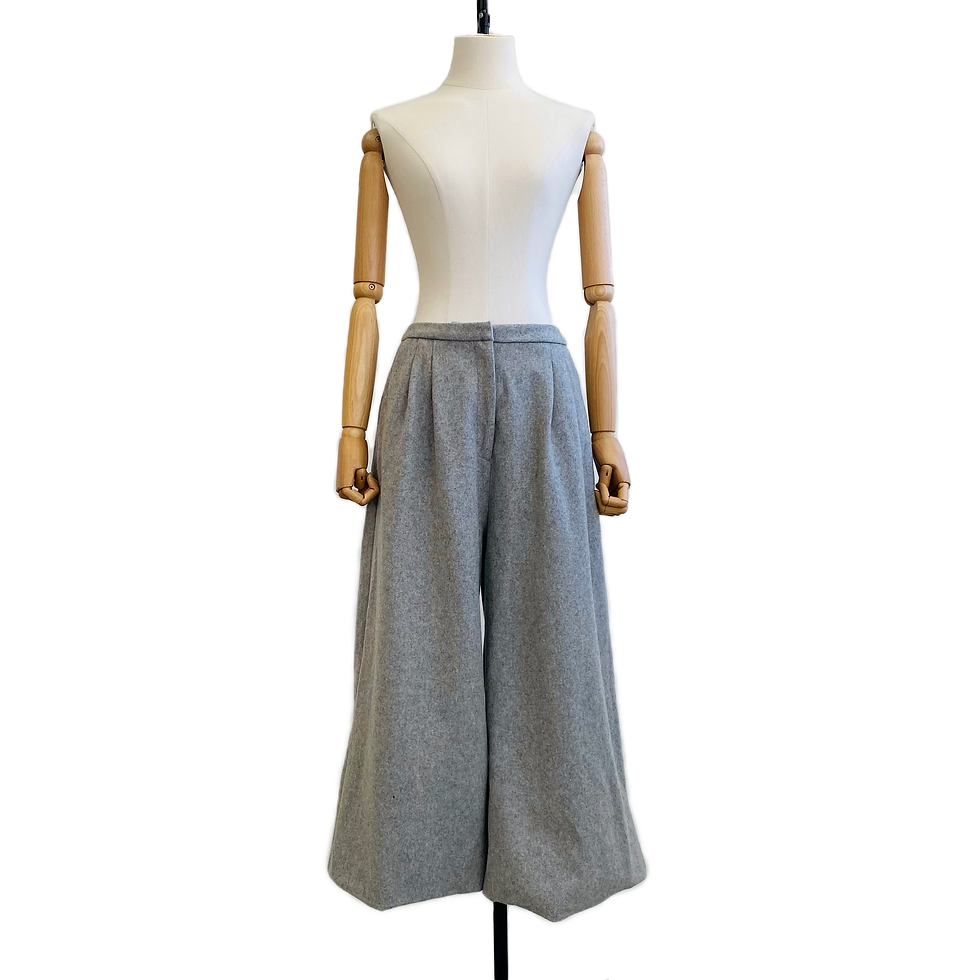 EDIT Wide-Leg Grey Wool Pants