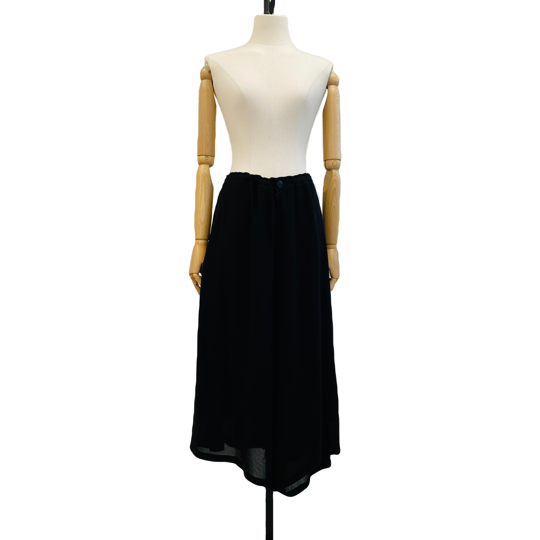 Y's Black Shifted Skirt-Pants