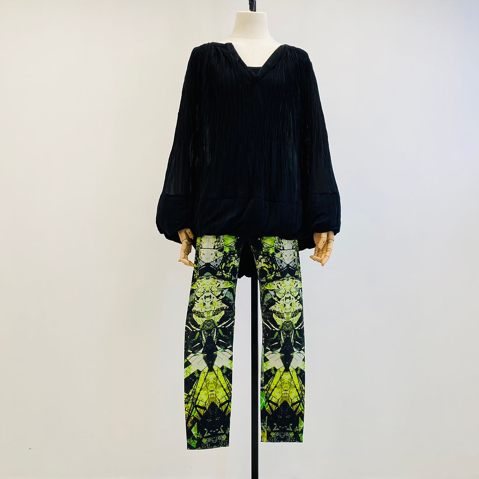 Thumbnail: TRICOT Comme des Garcons Creased Sheer Midi Skirt / Poncho Top