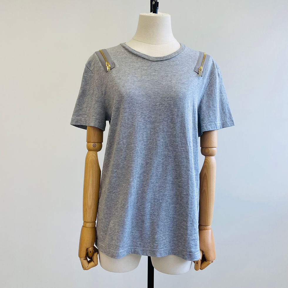 Thumbnail: Alexander McQueen Zipped Shoulders Grey Tee