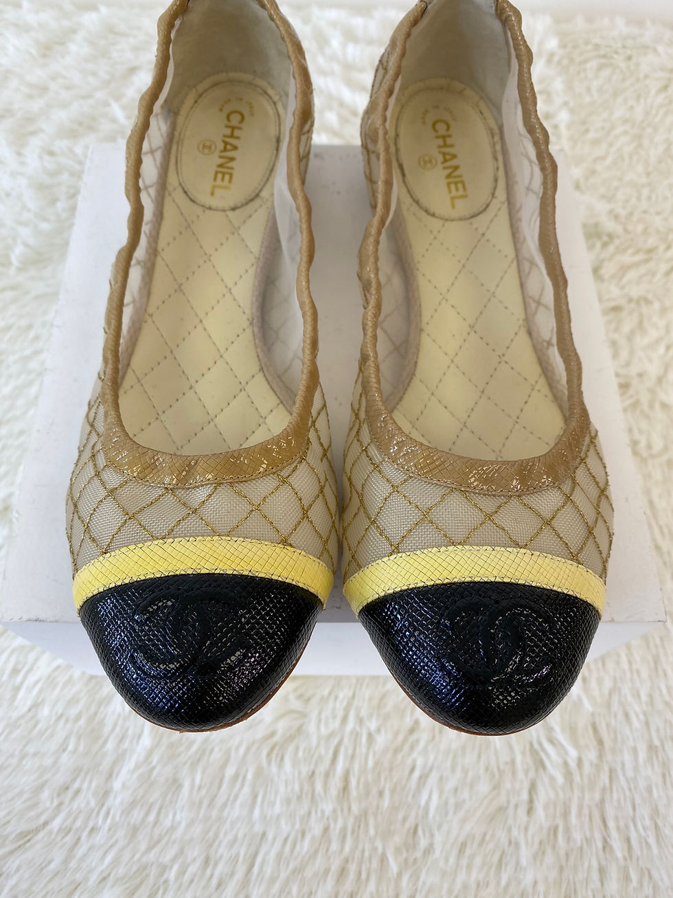 Thumbnail: Chanel Quilted Meshed Ballerinas