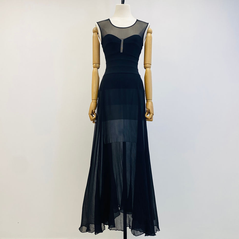 Thumbnail: BCBG MaxAzria Long Layered Black Gown