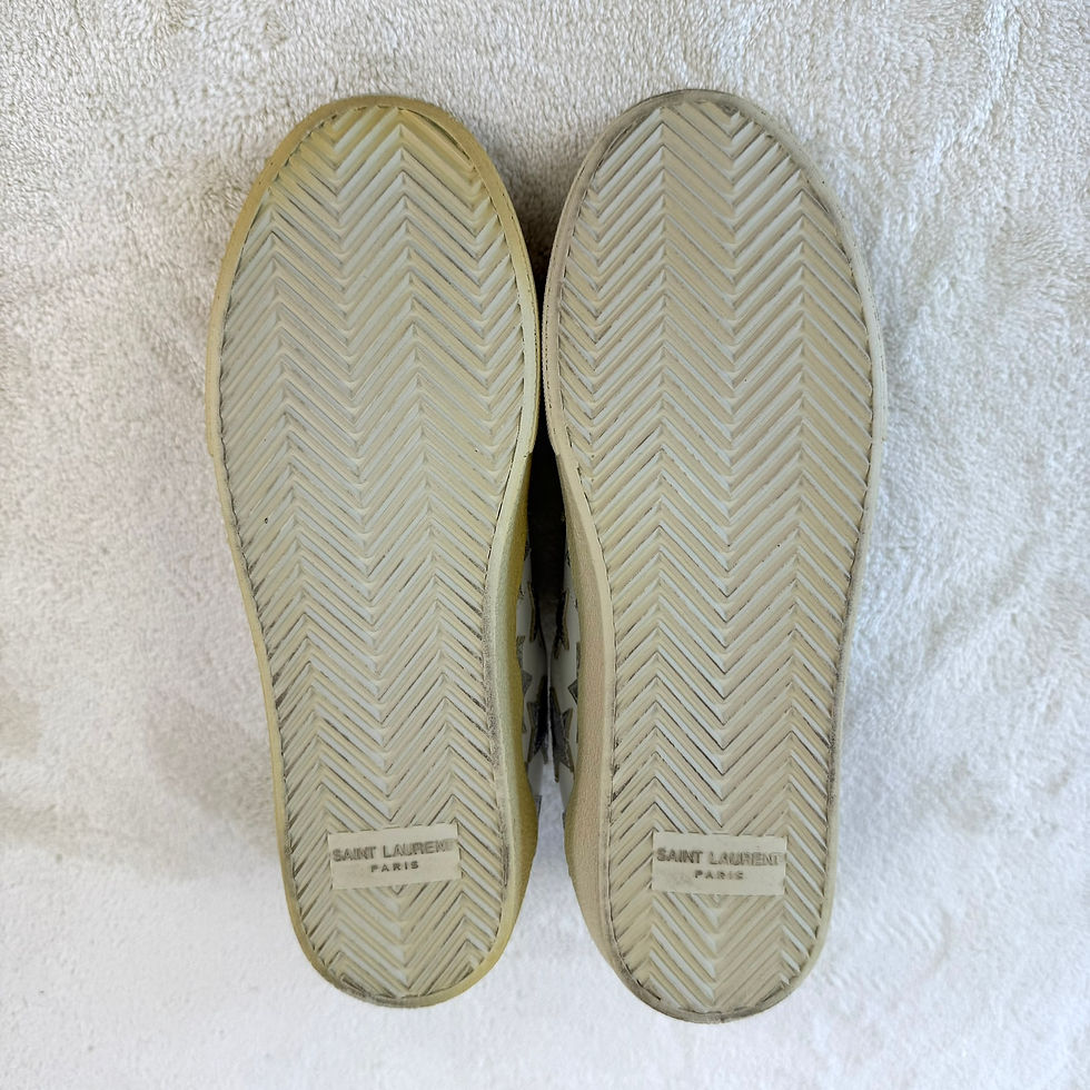 Thumbnail: Saint Laurent Silver Star-Patched Court Classic Sneakers